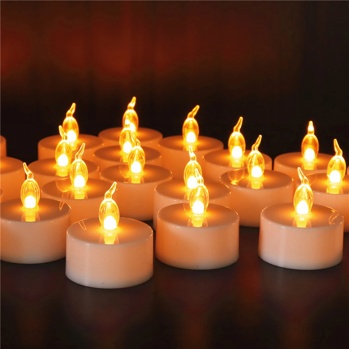 12/24 piezas de simulación electrónica pequeña cera de té LED luz de color Tealight fiesta de cumpleaños propuesta del Día de San Valentín decoración de velas