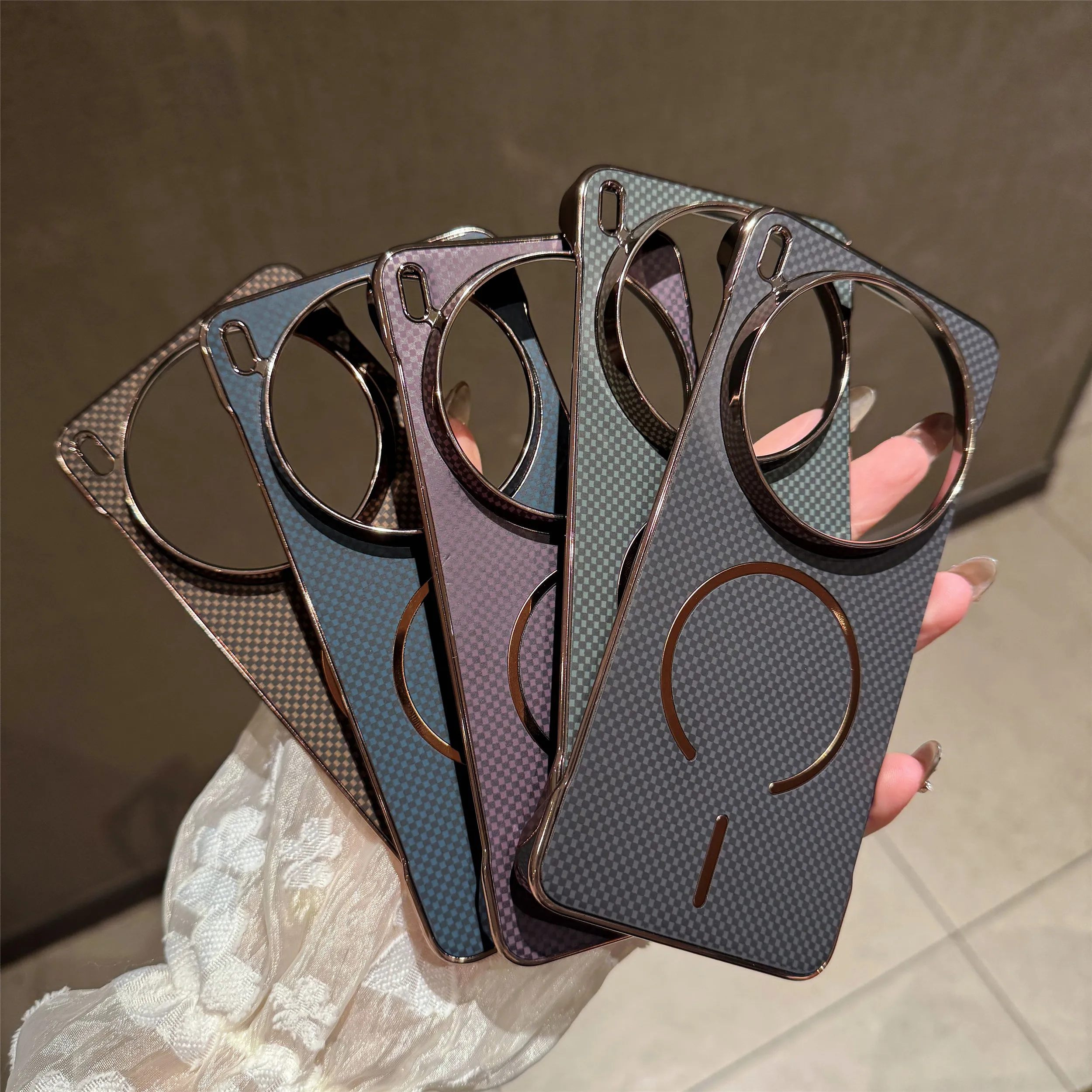 

For Vivo X200 X200S Pro Mini Ultra Case Luxury Electroplating Borderless Kevlar Magnetic Cover For Vivo X200Ultra Bumper Funda