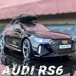 1/32 Audi RS6 Avant Alloy Station Wagon Car Model Diecasts Metal Toy Sports Car Model Simulation Som e Luz Crianças Presentes