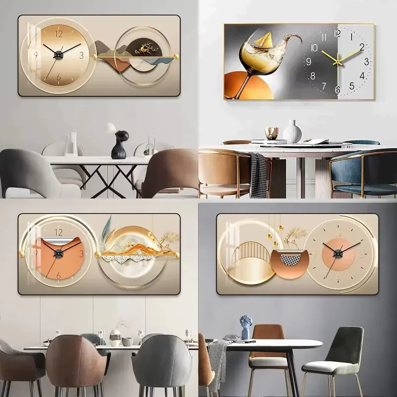 for Modern Nordic Luxury Digital Needle Display Three-piece Wall Clock Aluminum Simple Living Room Decor