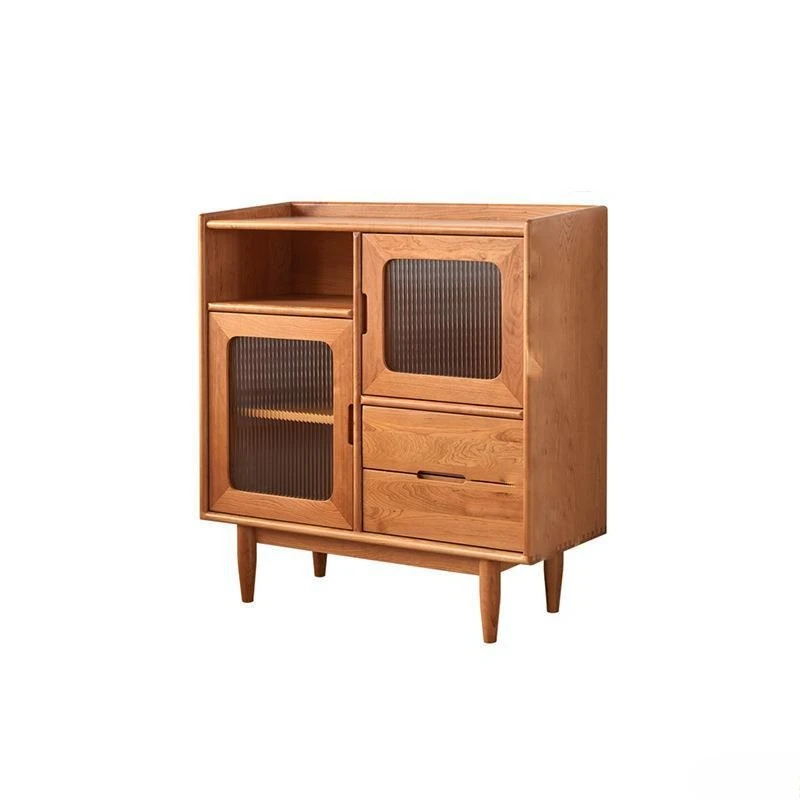 

Japanese-style cherry wood dining side cabinet, locker, solid wood small apartment, living room against the wall sofa