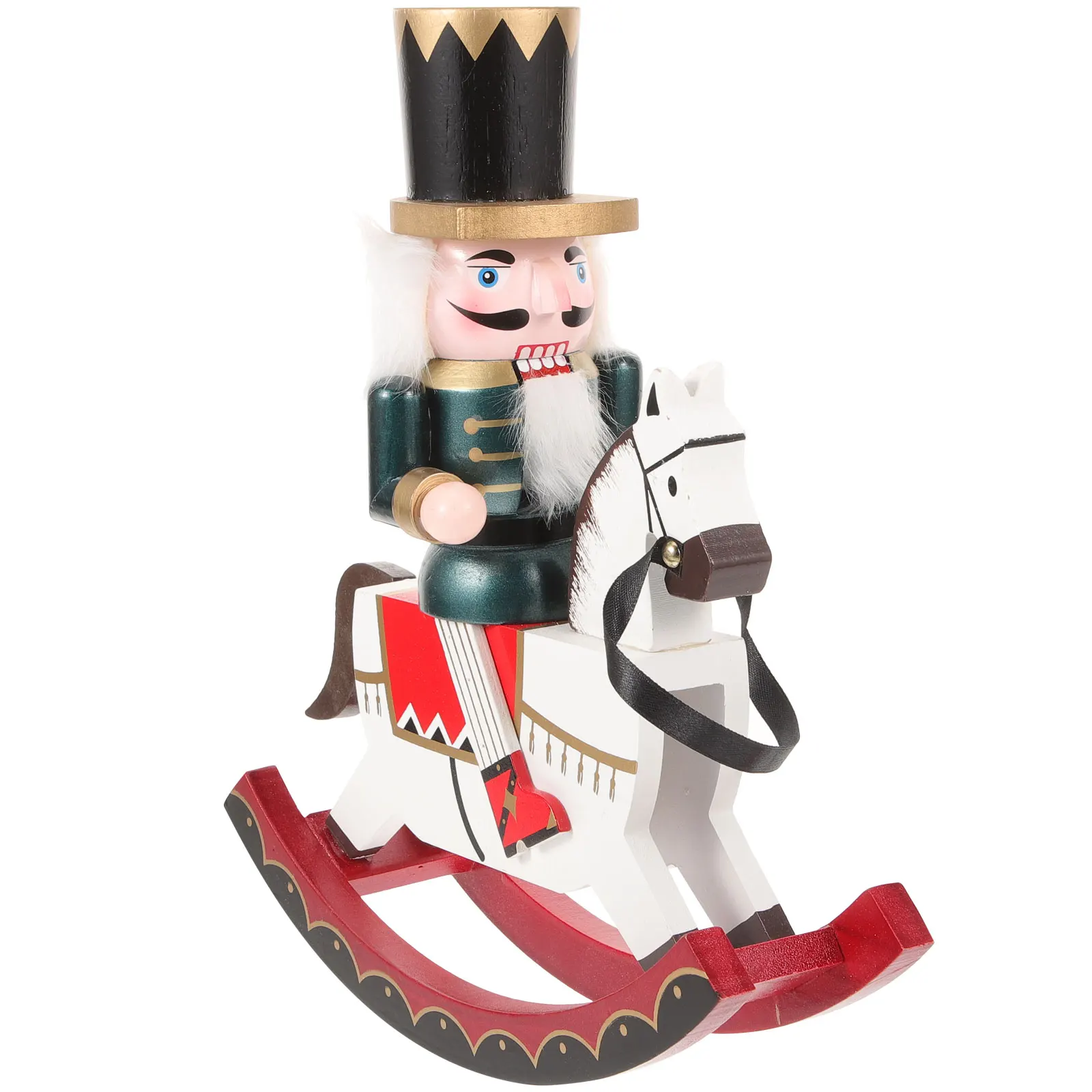 

Nutcracker Decorative 30cm Wooden Crafts Green Christmas Soldier Puppet Home Nutcrackers Decorations Traditional Craft Miniature