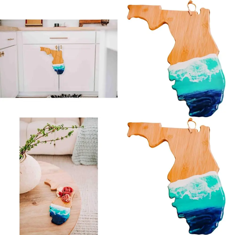

Coastal-Inspired Handcrafted Ocean Resin Cheese Board, Unique Gift for Beach-Themed Homes
