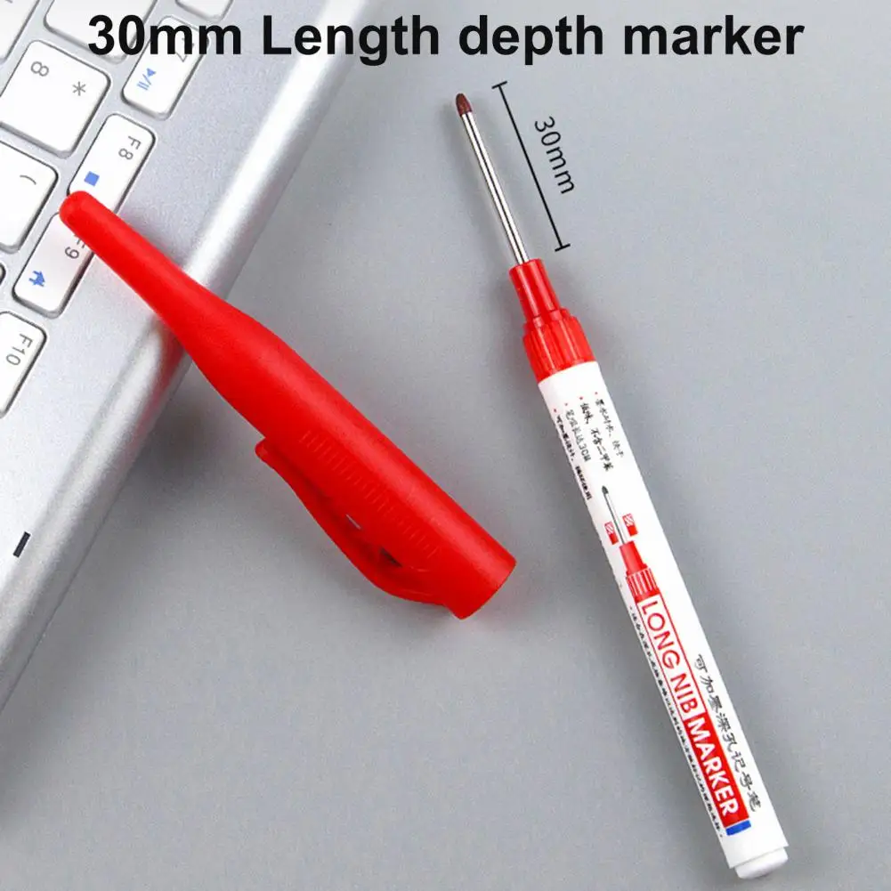 Long Head Marker Pencil  Useful Ceramic Tile  Carpenter Long Head Marker Pencil  Non-fading Deep Hole Marker Pen