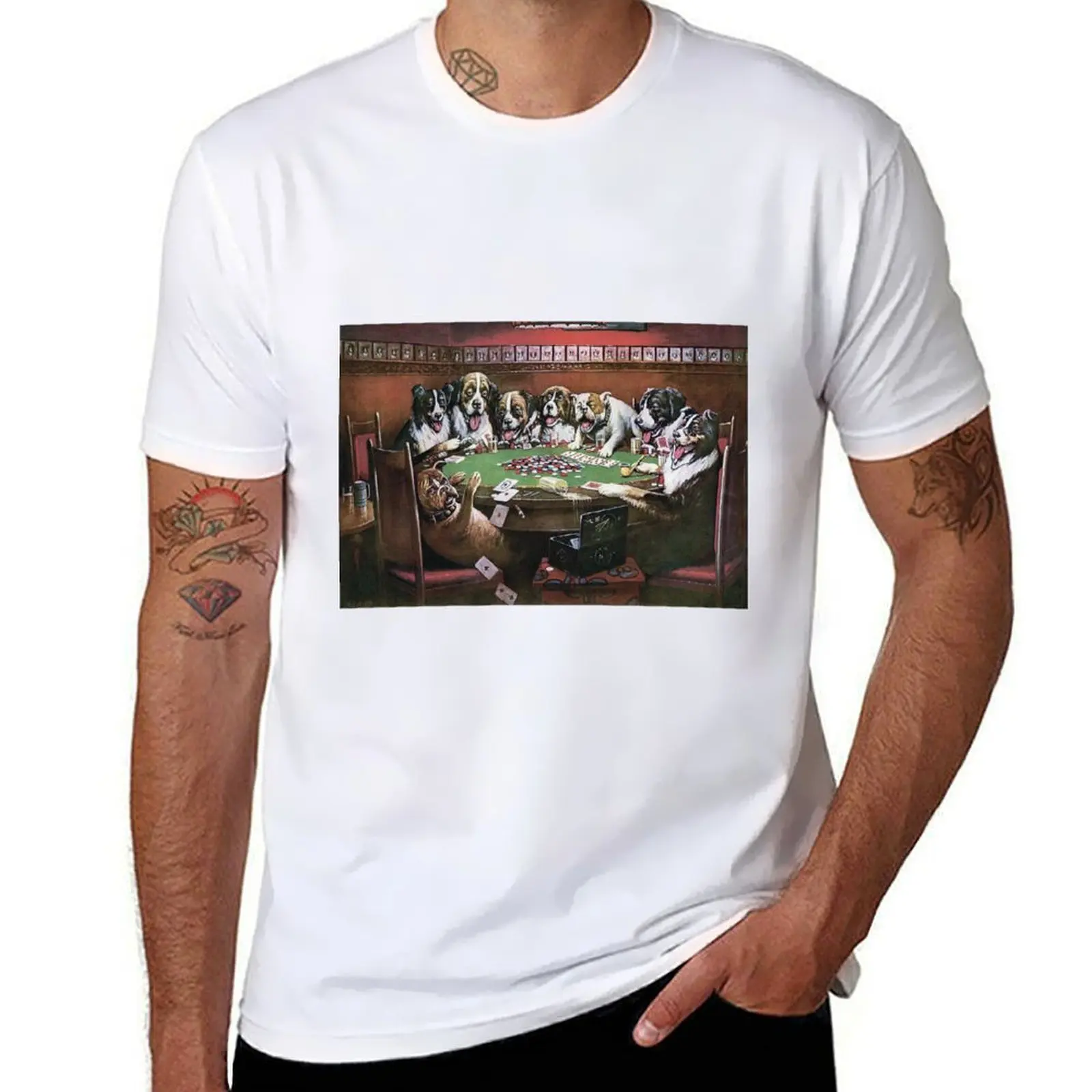 

Dogs Playing Poker - Poker Sympathy T-Shirt t shirts with prints men t shirt cotton 100% T-Shirt