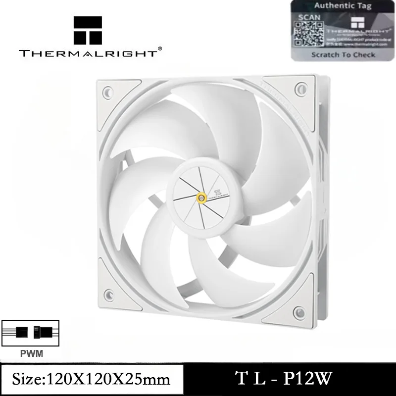 

Thermalright TL-P12W 1/3/5 PCS CPU Fan 120mm Cooler Case Fan 4pin PWM Computer with S-FDB Bearing Included Up To 1500RPM Cooling