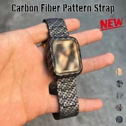 Carbon Fiber Pattern Strap for Apple Watch ultra Band 49mm 45mm 44 41mm 40 38 Stainless Steel Band for iWatch 654 Se 87 Bracelet