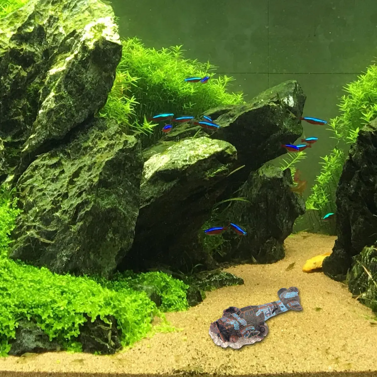 

Unique Resin Aquarium Plane Decor Fish Tank Ornament Enhance Visual Appeal Provide Hiding Place Aquarium Plane