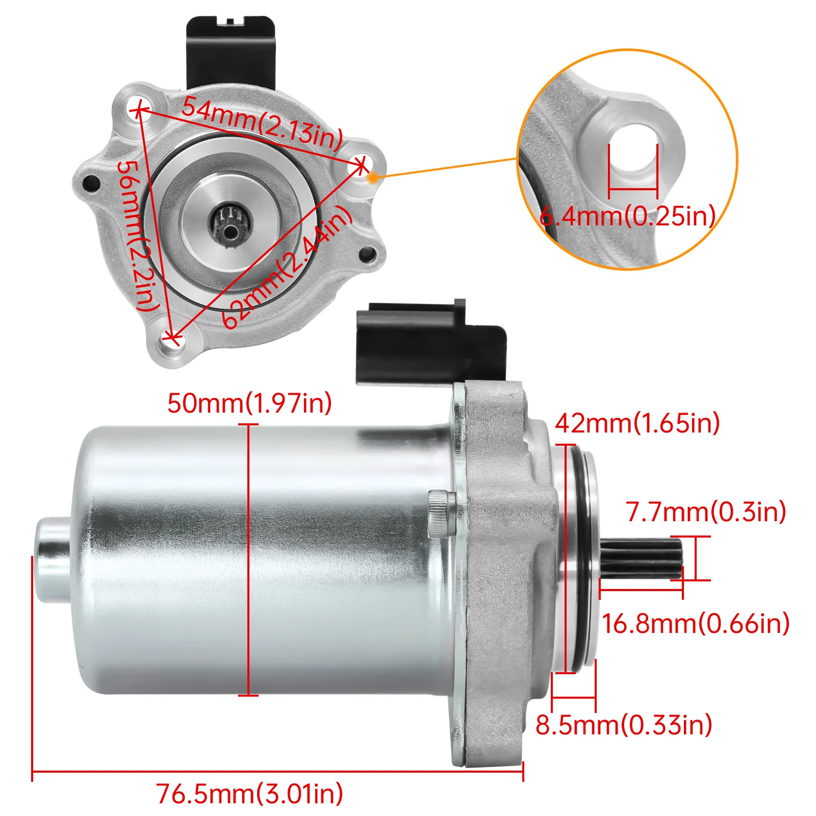 Power Shift Control Motor Replaces 31300-HP5-601  for Honda 2007-2021 TRX420FA /FE/TE/FPA/FPE, TRX500FE /FA/FPE, TRX520FA /FE