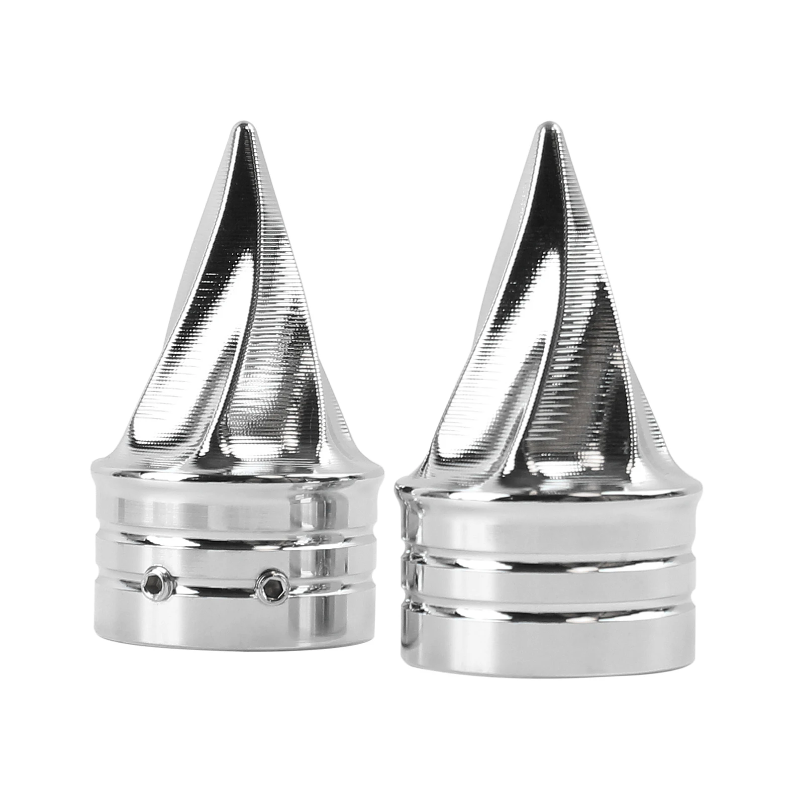Motorcycle Chrome Front Axle Cap Nut Covers Twisted Caps For Harley Sportster Touring Road King FLHX Dyna Softail Fat Boy 08-23 view 2