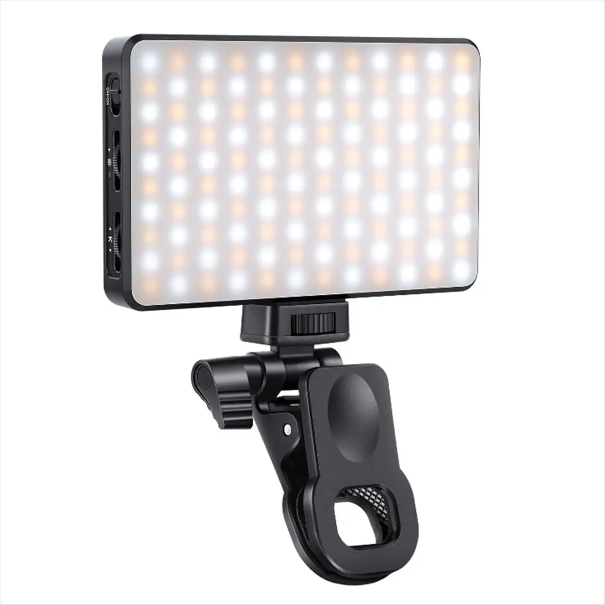 مصباح هاتف سيلفي LED ثابت، مشبك 2500-9000K قابل لإعادة الشحن على ضوء التعبئة، أفلام ملونة/ناشر/3000 مللي أمبير في الساعة لكاميرا IPhone