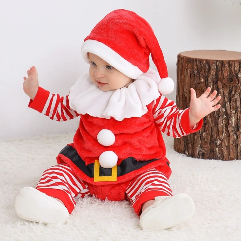 Christmas Baby Jumpsuit Infant Santa Romper Cosplay Santa Costume Outfit