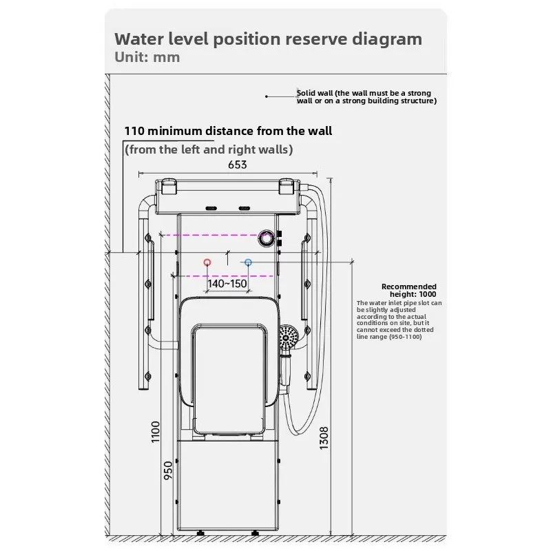 Elderly seated thermostatic shower, bathroom multi-functional folding seat bath and bath special chair, shower armrest