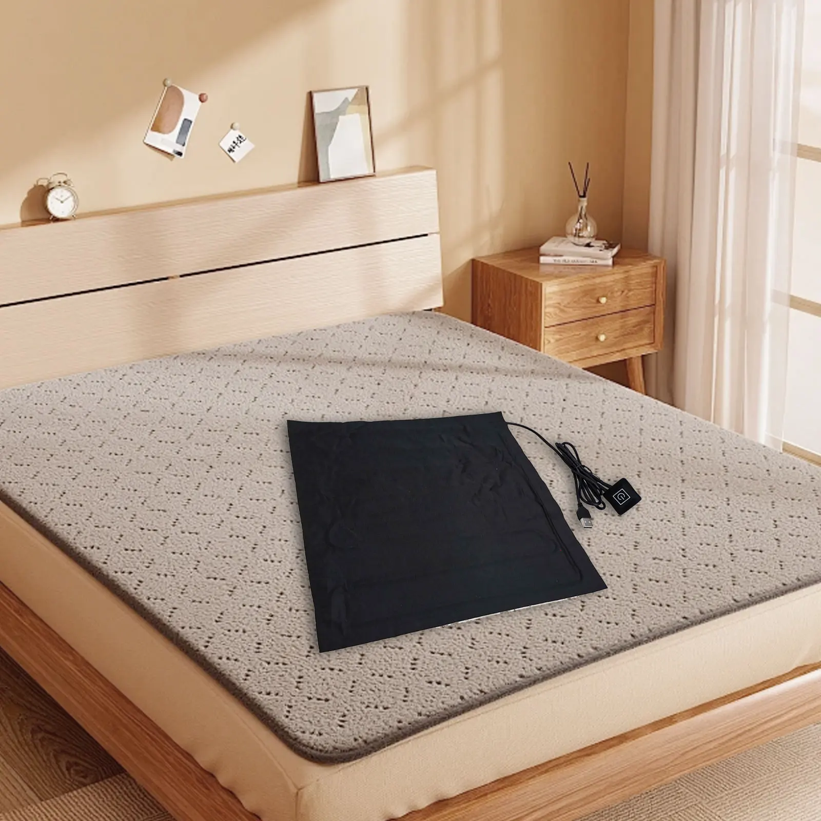 

Adjustable Blanket 5V Heating Pad Cozy Comfort Comfortable Heating Area Easy Control Insulated Back Material For Dormitory