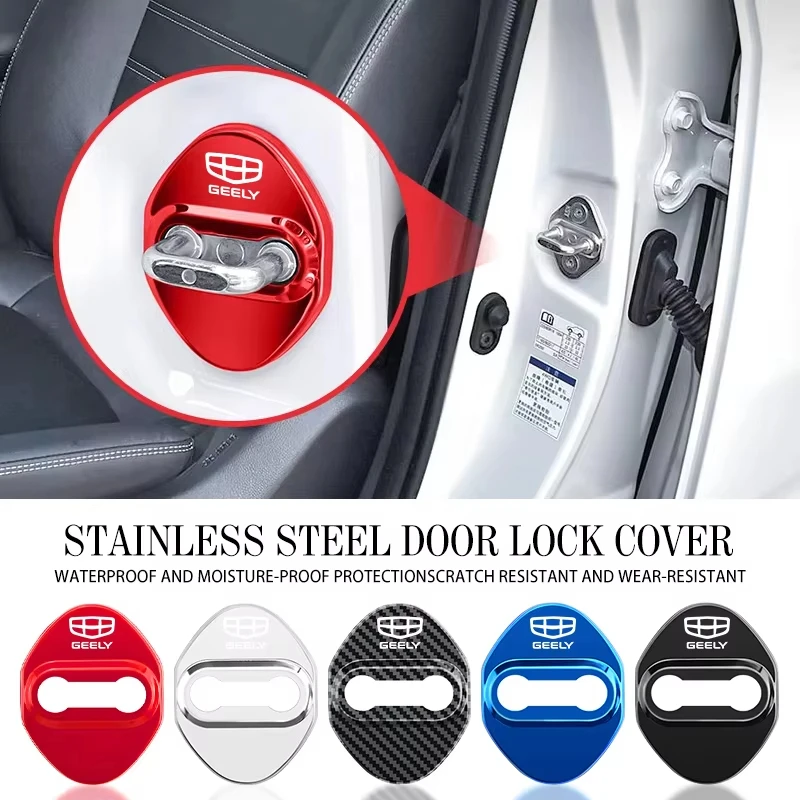Car Door Lock Cover Catch Anti-rust Trim Decoration For Geely Tugella Atlas Pro Coolray Geometry C Emgrand EC7