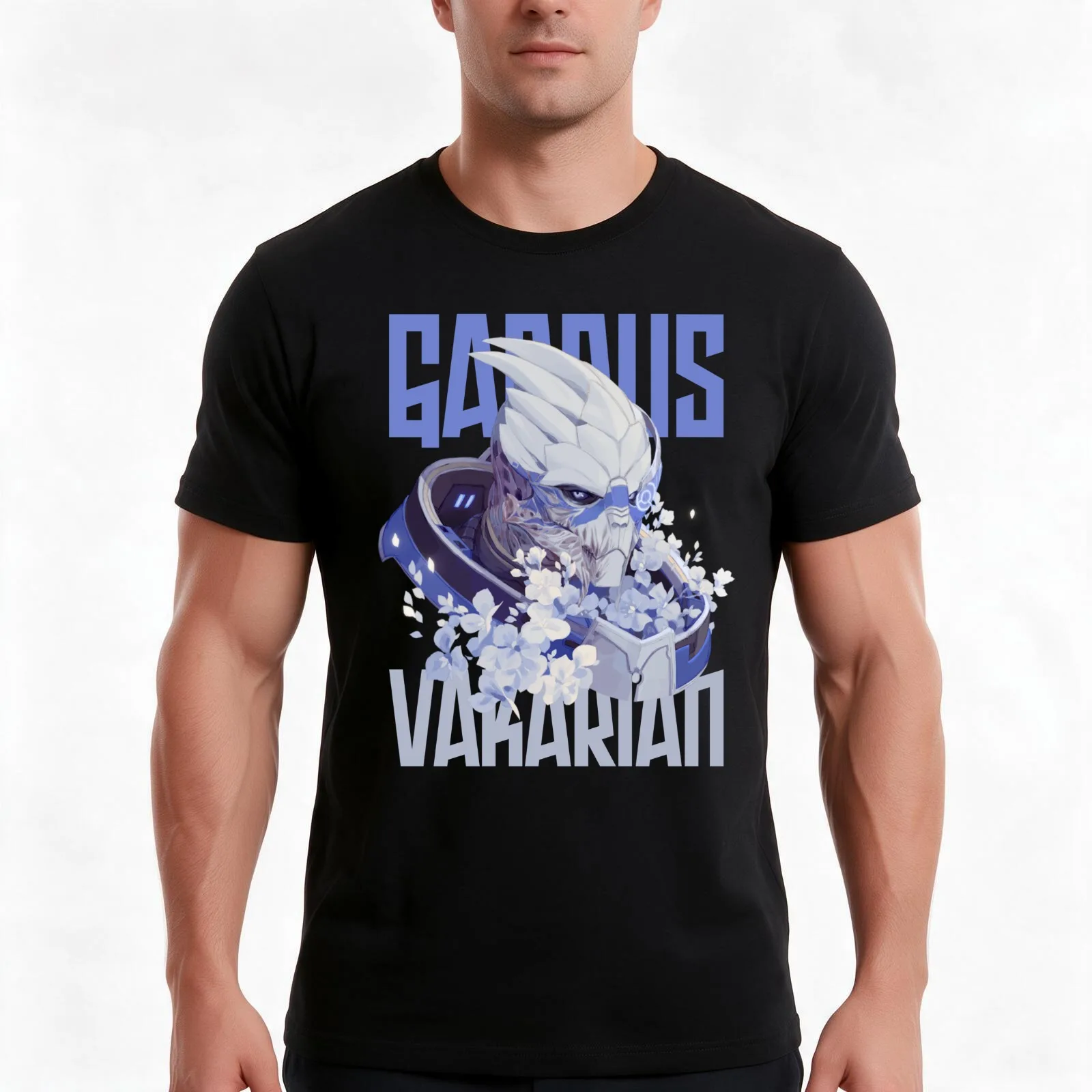 GARRUS VAKARIAN T-Shirt, Summer Casual Cotton Tee, Oversized Streetwear Tops, Vintage Graphic Print, Loose Fit Short Sleeve