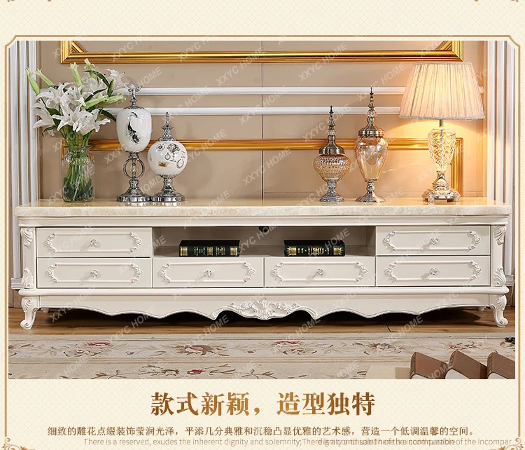 AA marble living room TV cabinet small apartment video wall floor cabinet