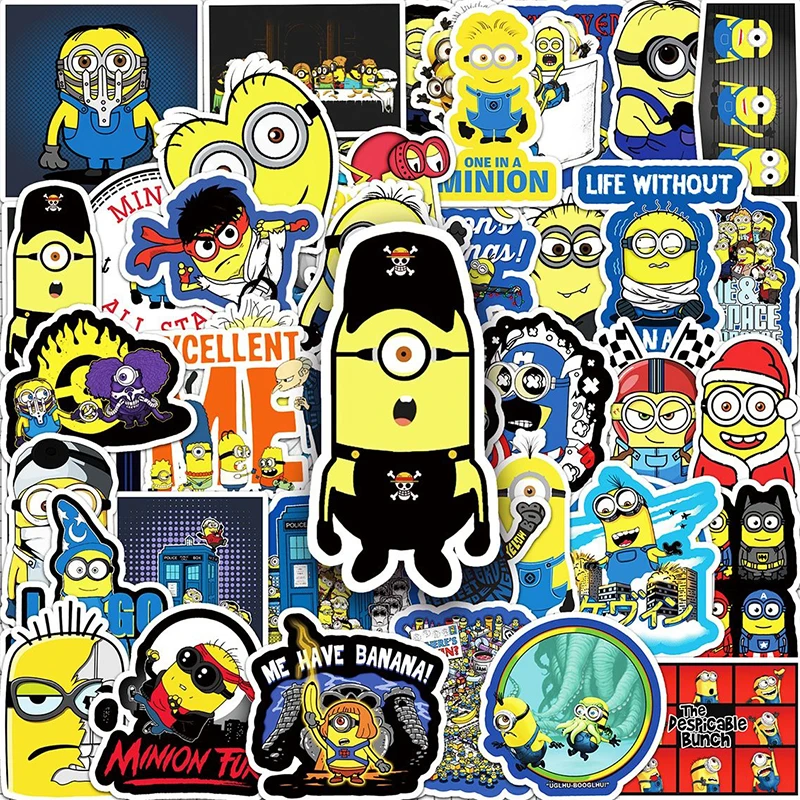 Despicable Me Minions Kawaii Cartoon DIY Stickers 50 Non-repetitive Creative Stickers Kids Love for Children\'s Birthday Gifts