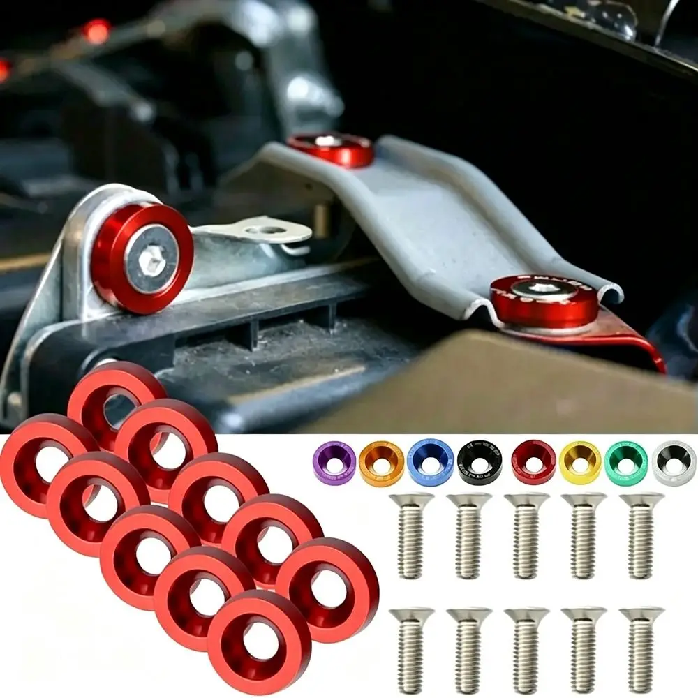M6 Size Washer Bolts Hexagonal Head Concave Design Mudguard Washers Aluminum Material Aluminum Fasteners