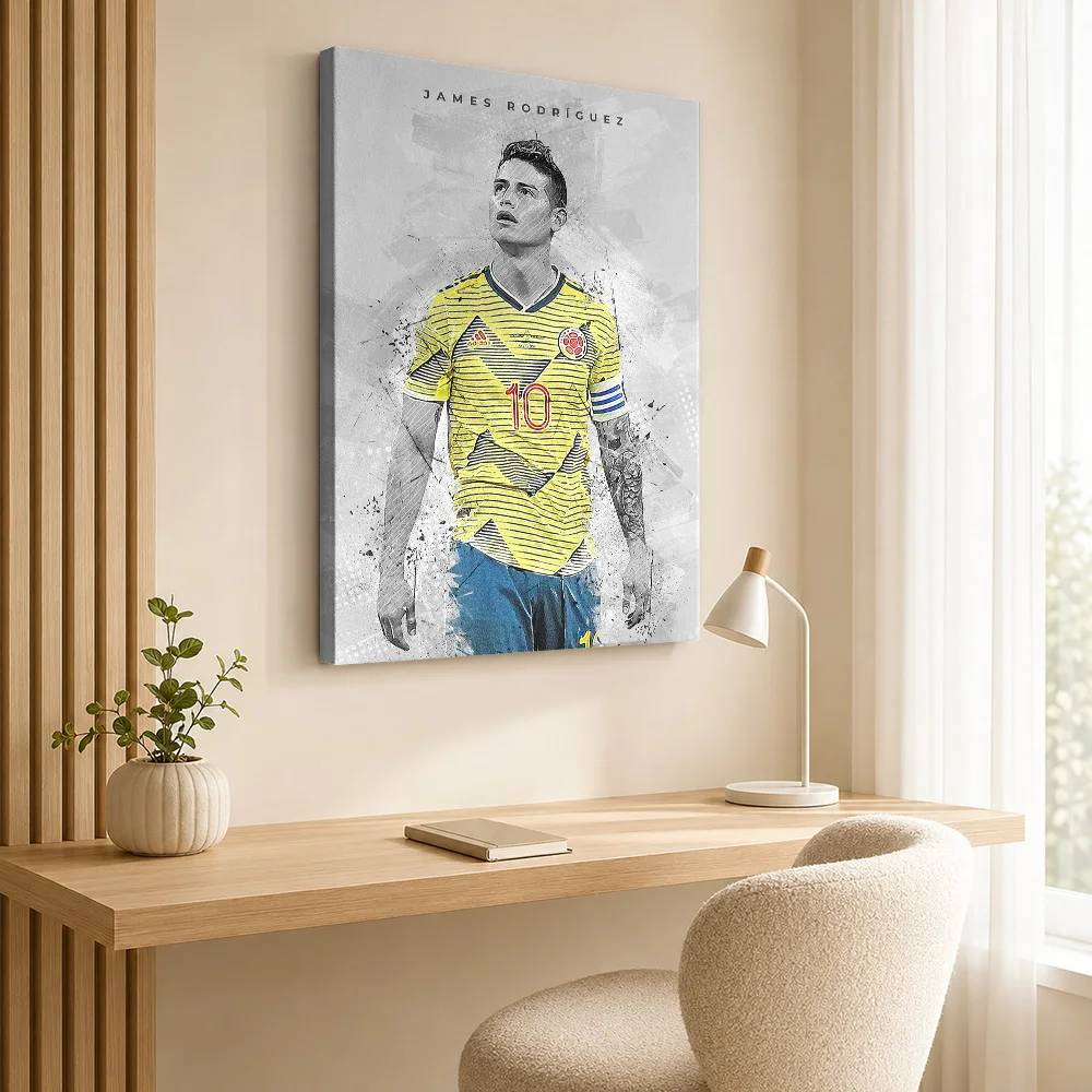 James Rodriguez Canvas Print Poster Personalized Modern Aesthetic Wall Art for Dining Room Home Decoration Gift for Collectors