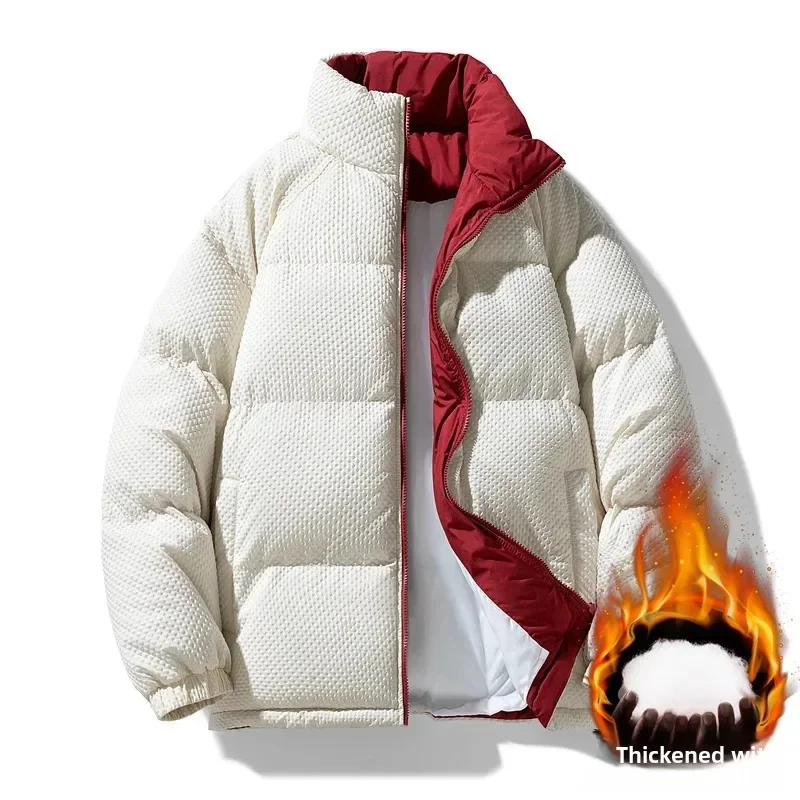 

Утолщенная хлопковая куртка с воротником-стойкой для мужчин и женщин, осенне-зимняя ветрозащитная уличная одежда, теплое пуховое пальто, верхняя одежда унисекс, парки