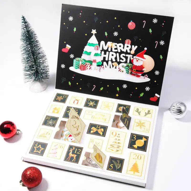 Jewelry Advent Calendar 2024 Rings Earring Christmas Countdown 24 Days Advent Calendar 2024 Christmas Party Rings Earring view 3