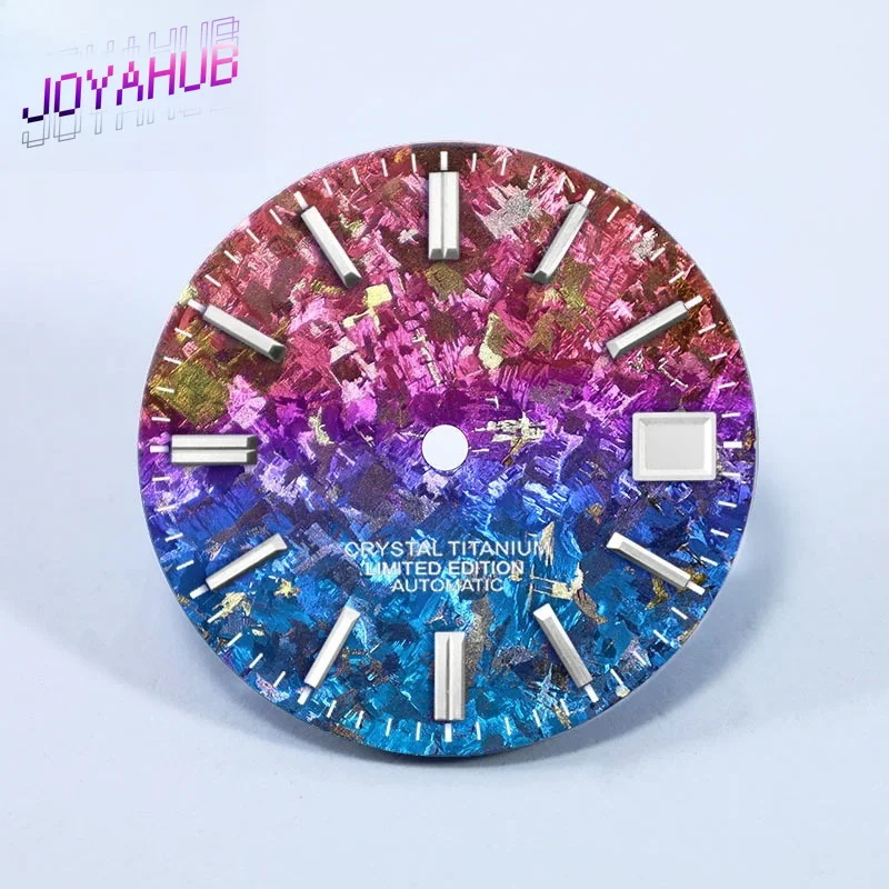 Customizable logo, colorful ice titanium dial, no night light modification accessories, 28.5mm dial suitable for NH35/34 OEM