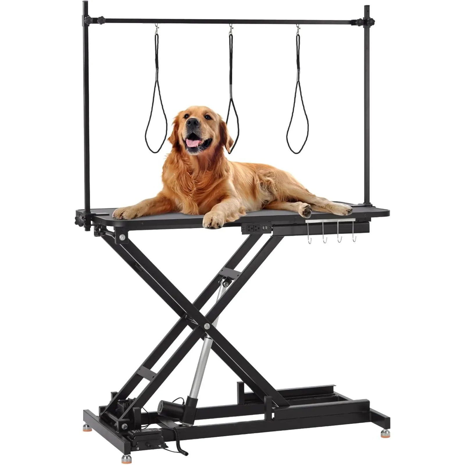 

US 47“ Electric Lift Dog Grooming Table (Black), Heavy Duty Electric Grooming Arm Table for Pets & Large Dogs Adjustable Height