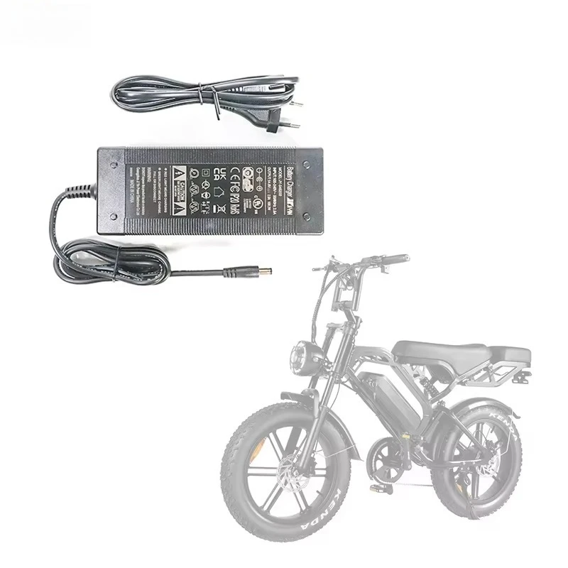 54.6V 2A Battery Charger DC 5.5x2.1 for V20 E-bike Kit, Electric Bicycle Replacement Spare Parts