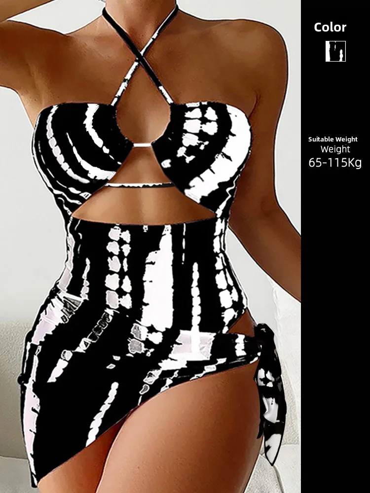 

Сексуальный купальник с вырезами для термальных источников, женский, больших размеров, пляжная накидка, повседневный принт, полиэстер, спандекс