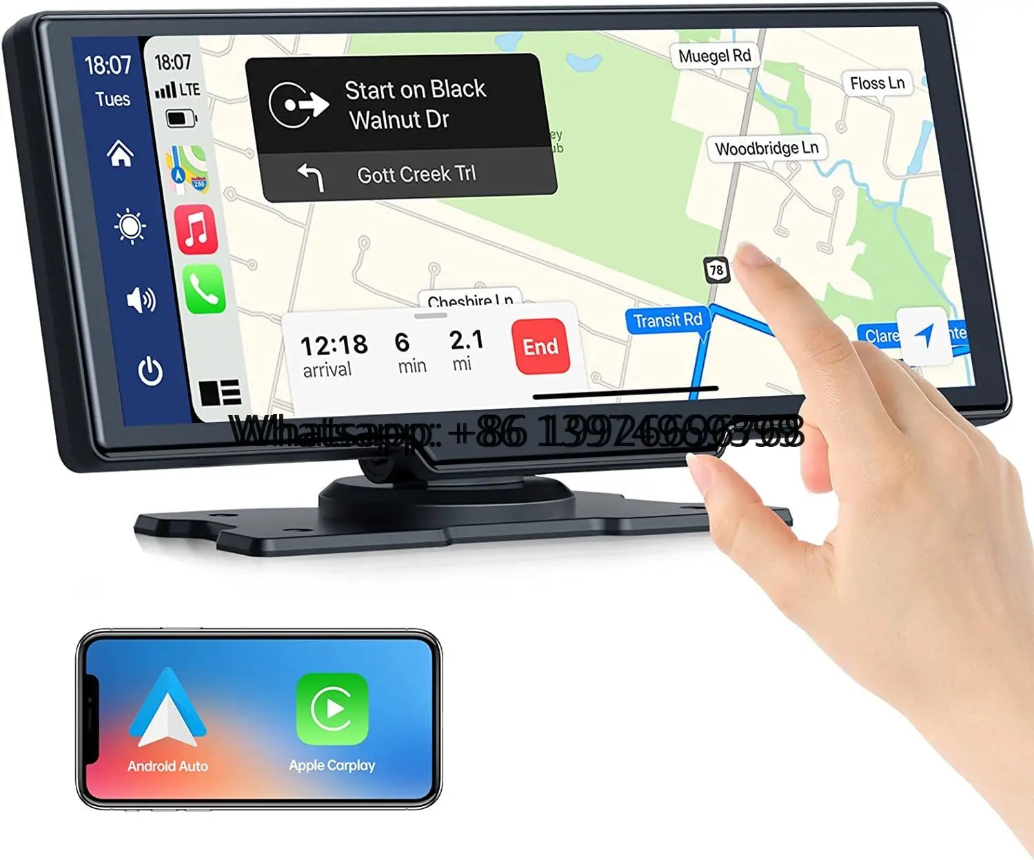Universal  10.26 Inch Tablet Wireless Carplay Screen Android Auto Car Stereo Portable GPS Navigation Player Dashboard