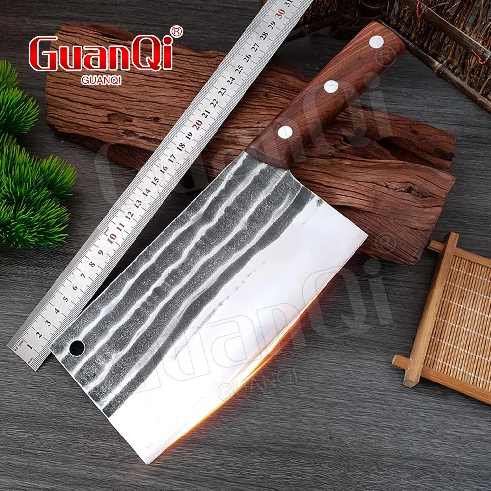 

8" Butcher Knife Handmade Forged Kitchen Knife Stainless Steel Meat Vegetables Slice Bone Chopping Professional Cleaver Knife