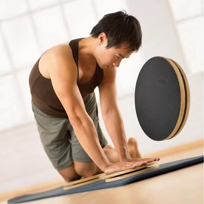 

Деревянный диск для пилатеса, вращающаяся доска для тренировки баланса и укрепления мышц кора, портативный слайдер для пресса, йоги и физиотерапии