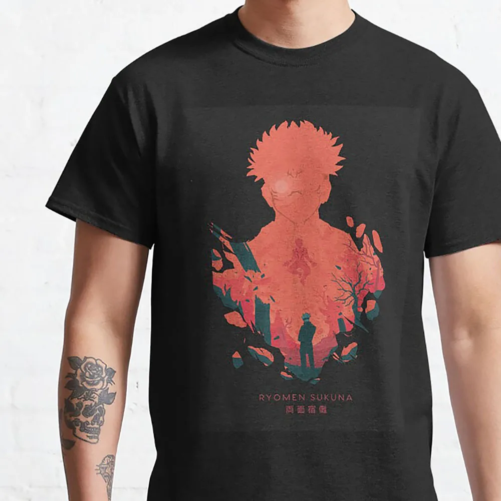 

Ryomen Satoru ~ Battle of the Gods Jujutsu Kaisen Graphic T Shirts for anime lover 100% cotton tops large size men's clothing