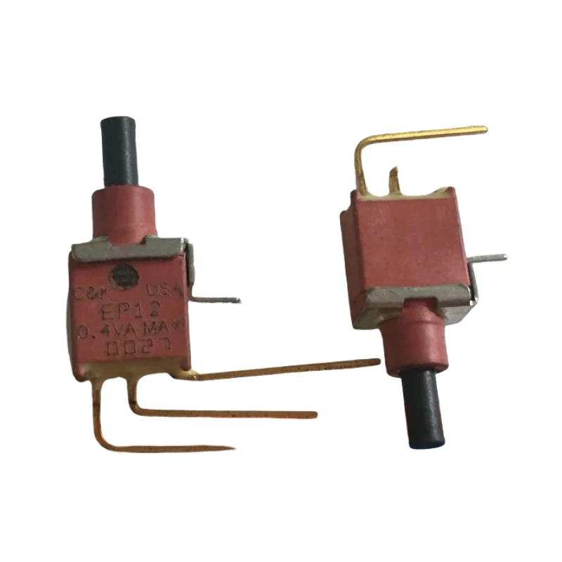 

1PCS/LOTS 100% U.S.A. C&K EP12 Pushbutton Switch 0.4VA Miniature 3-Pin Curved Foot Reset Pushbutton Push Through IC Electronic