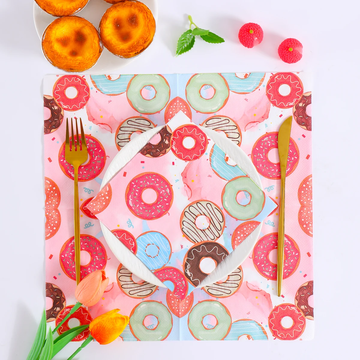 Colorful Donuts Disposable Pap - Pattern Tissue Paper recension och pris
