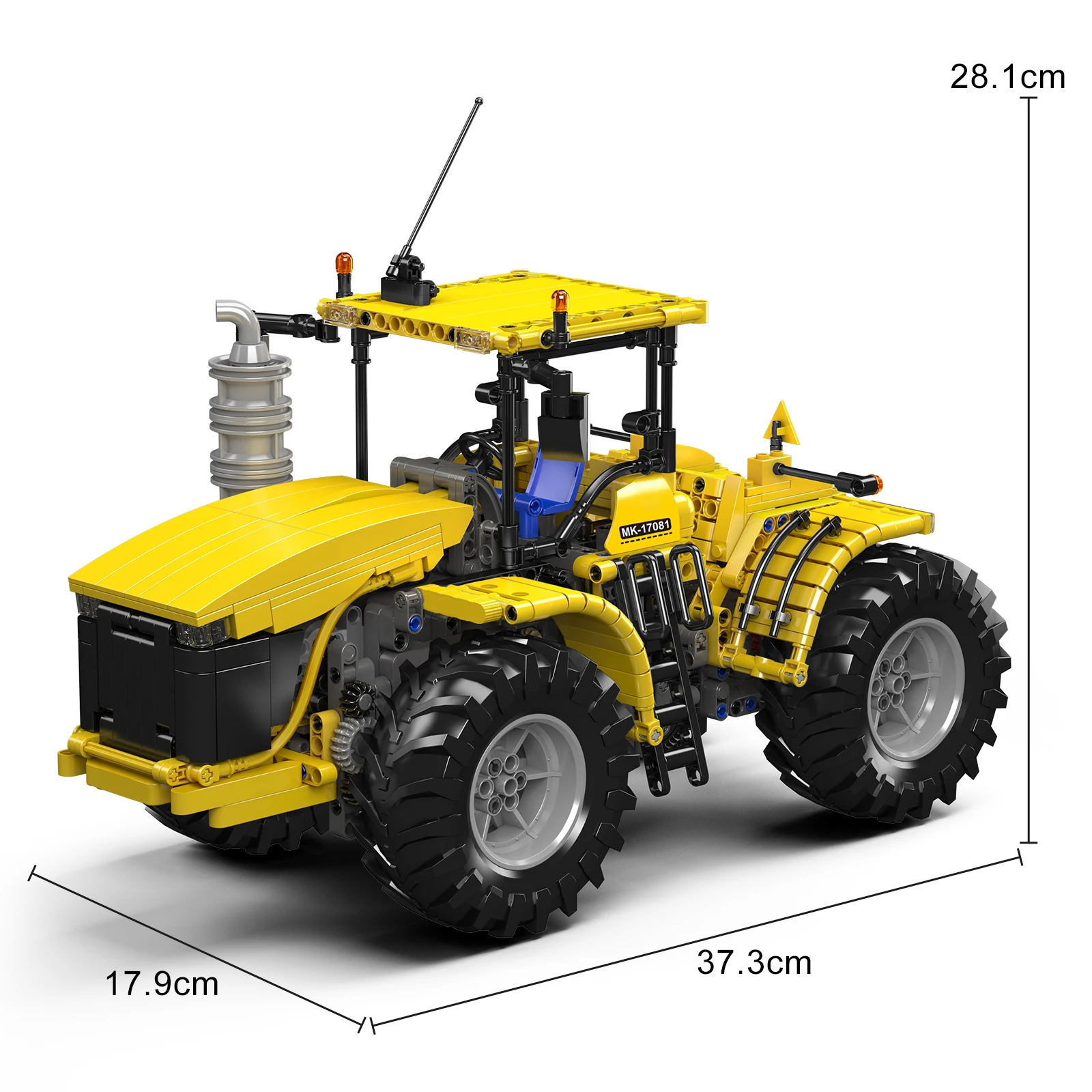 MOLD KING 17081 Tractor articulado técnico de ingeniería, bloques de construcción, Tractor agrícola RC, juego de juguetes de ladrillo para adultos y niños