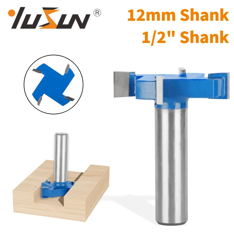 

YUSUN Z4 Four Blade T Type Slotting Cutter Carbide Cutters Router Bit Woodworking Milling Cutter For Wood Bit Face Mill End Mill