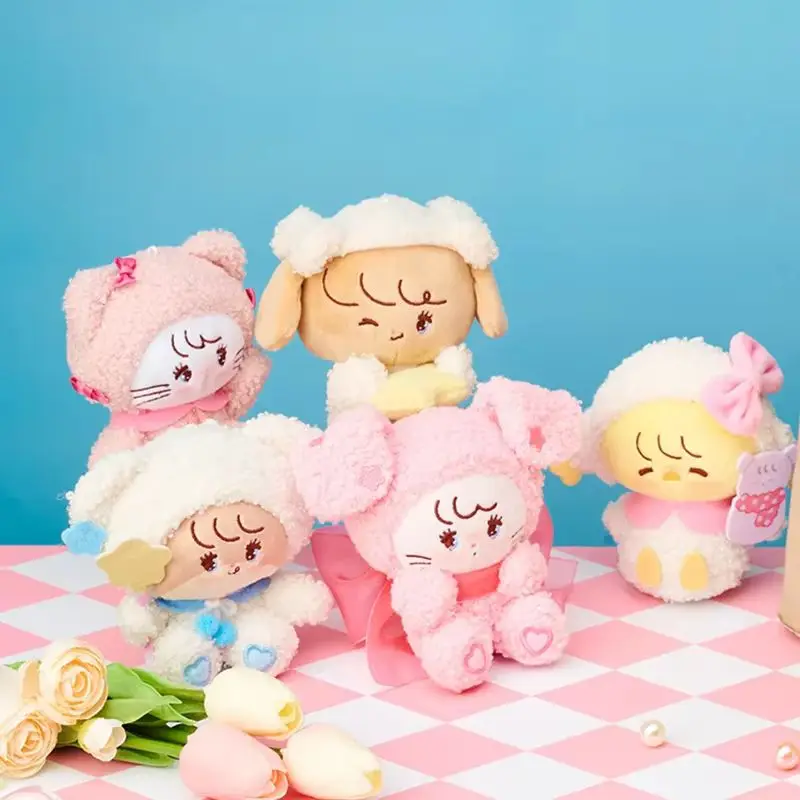 Mikko Blind Box Fluffy Series Kawaii Peluche Anime Figure Ciondolo Cartoon Creativo Scatola misteriosa Collezione carina Modello Regali di Natale