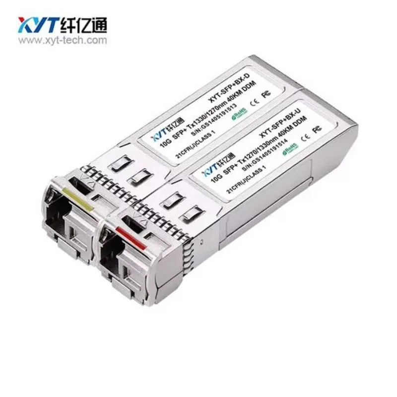 NEW XYT 10G SFP+ BIDI Fiber Identifier 40km Single-mode Single-fiber 1270nm/1330nm (TX/RX) LC Connector