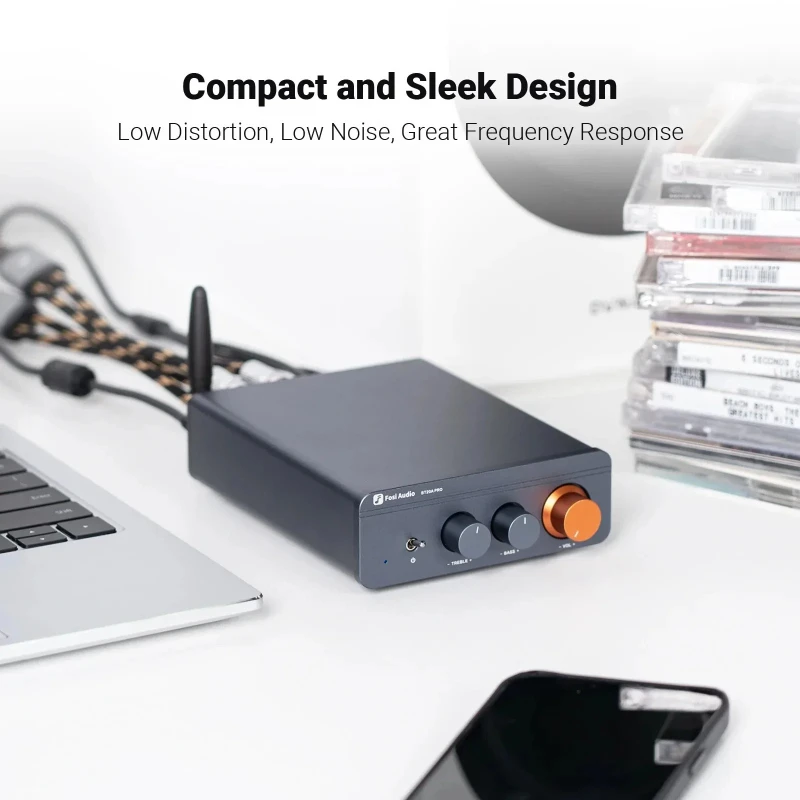 Fosi Audio BT20A 프로 하이파이 오디오 미니 파워 앰프 TPA3255 디지털 블루투스 5.0 최대 출력 600W 2.0 채널