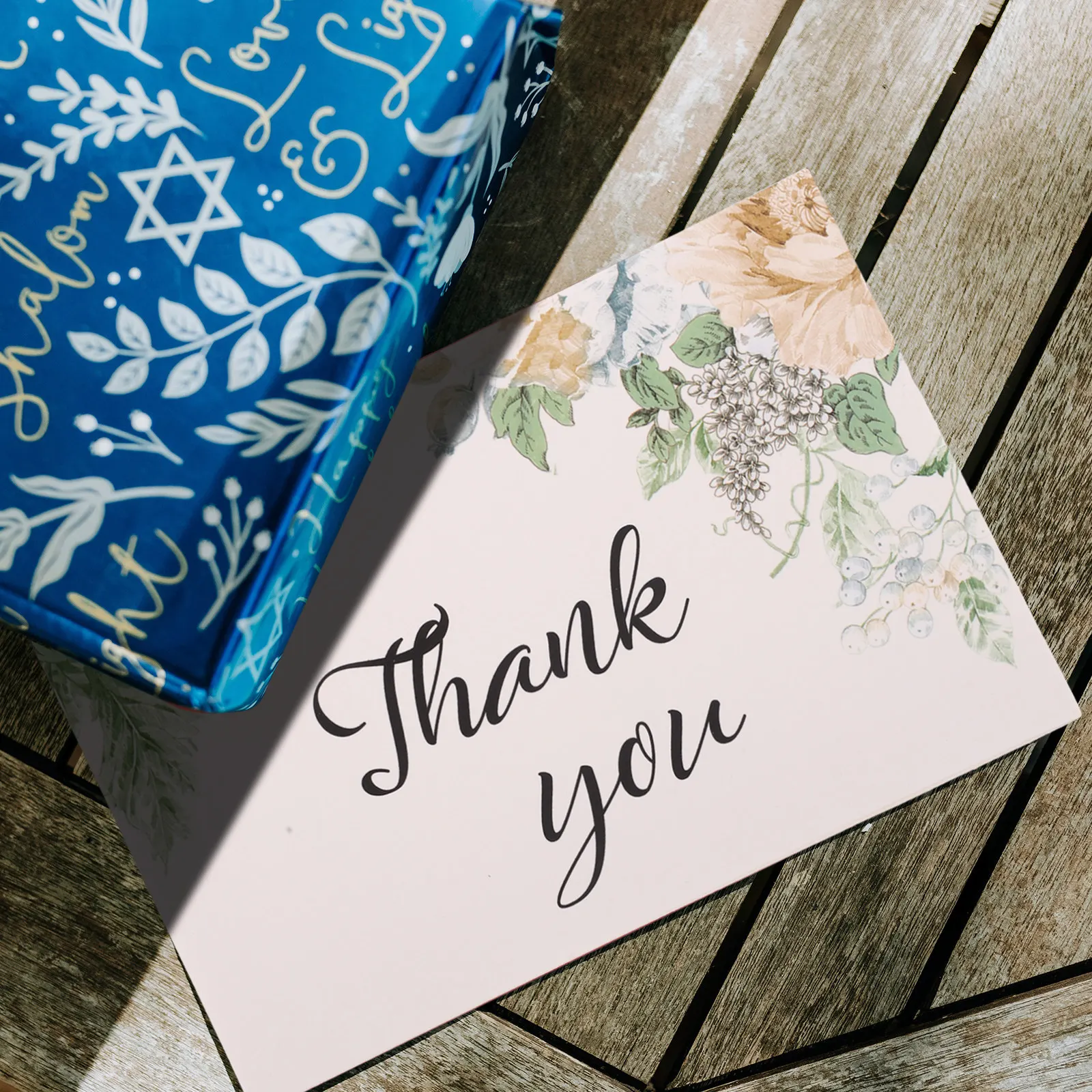 12Pcs Blank Thank You Cards Eco Friendly with Fresh Plant Leaf Flower Patterns for Greeting Birthday Festival