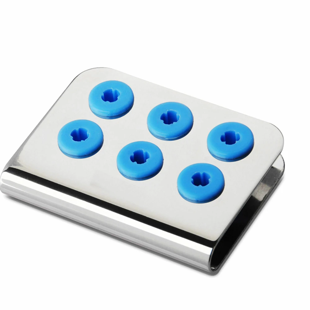 6 Holes Dental Ultrasonic Scaler Tips Holder Stand Disinfection Storage Box Fit Dentistry Equipment EMS NSK Satelec Sirona DTE