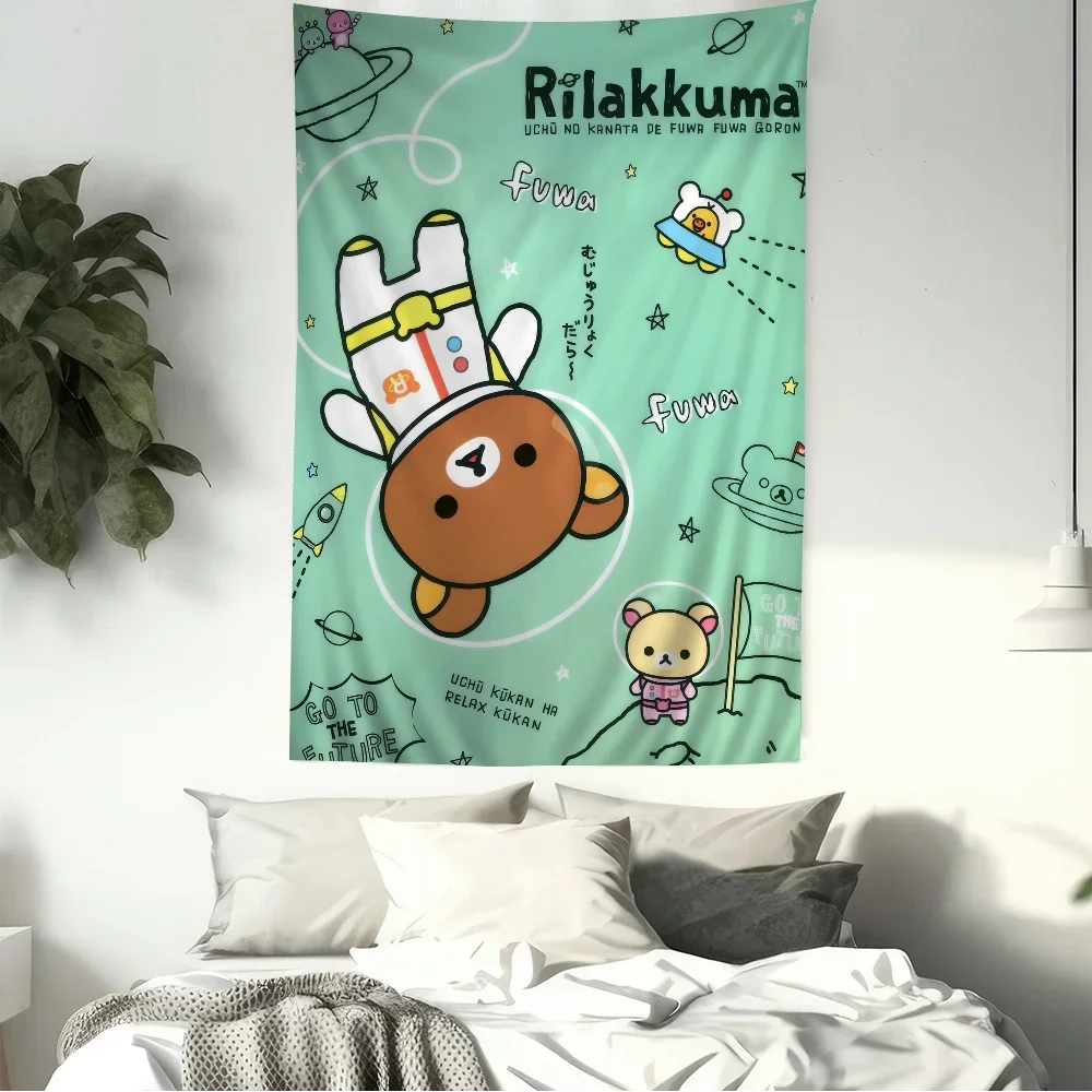 Cute Rilakkuma Bear Hippie Wall Hanging Tapestries Bohemian Wall Tapestries Mandala INS Home Decor