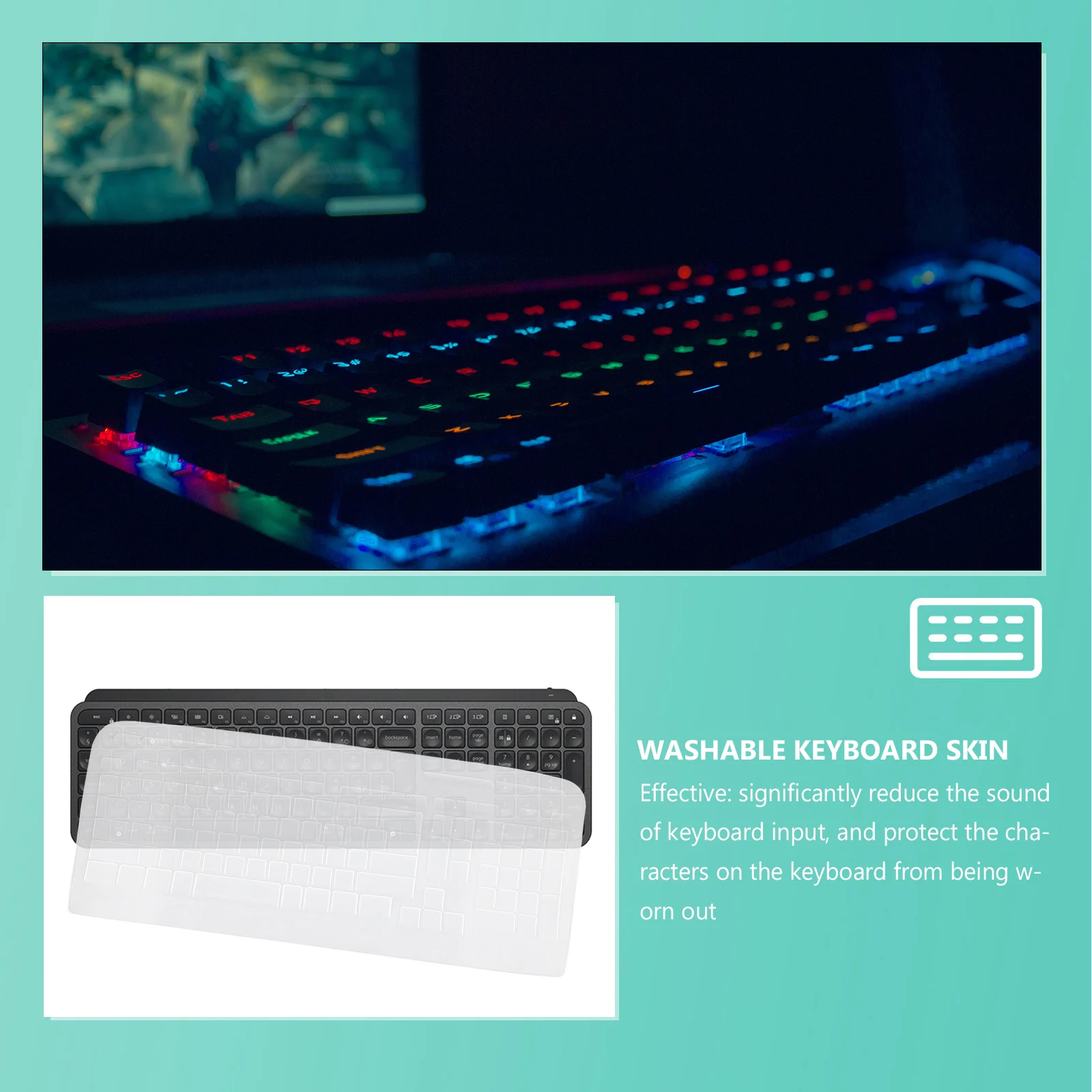 

Ultra-Thin Reusable Silicone Keyboard Protector Skin Compatible With Mk330 Washable Durable Soundproof Keyboard Membrane