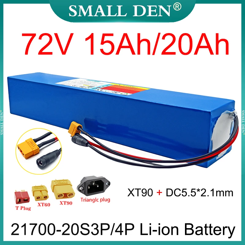 72V 15Ah 20Ah 21700 Rechargeable Lithium battery 3000W High Power With BMS For E-two wheelers Scooter motorcycle tricycle moped