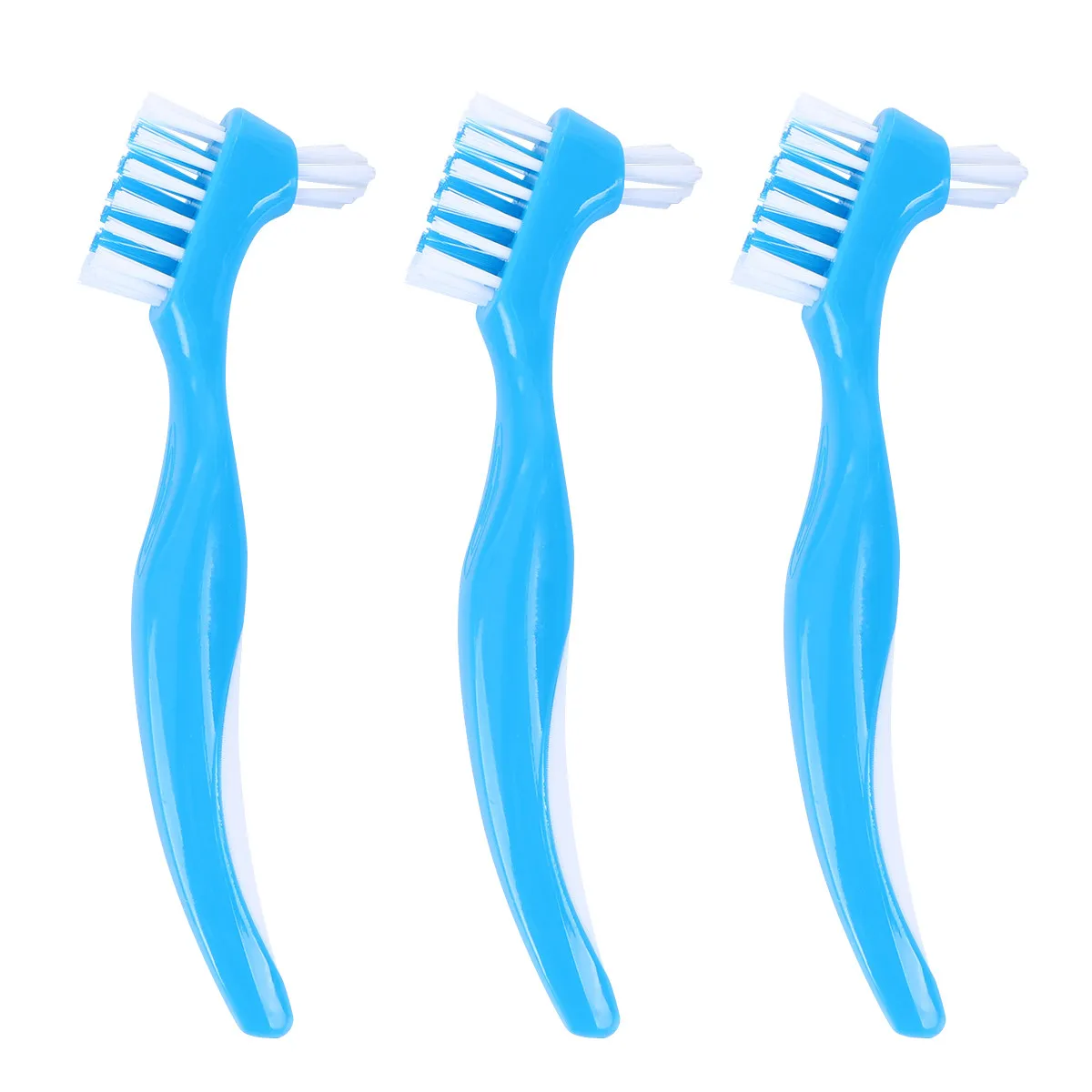 6Pcs False Teeth Brush Double Sided Dental Cleaning Brush Effective Food Particle Removal Retainer Safe Gentle on Dentures Oral