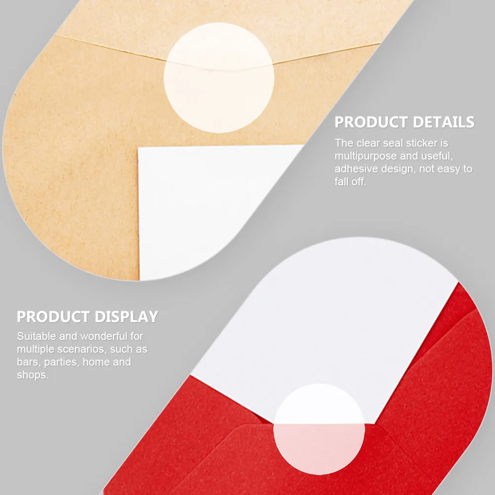 

2 рулона прозрачных круглых наклеек с прочным клеевым слоем для упаковки подарков, дома, офиса, магазина, окон, стен, мебели