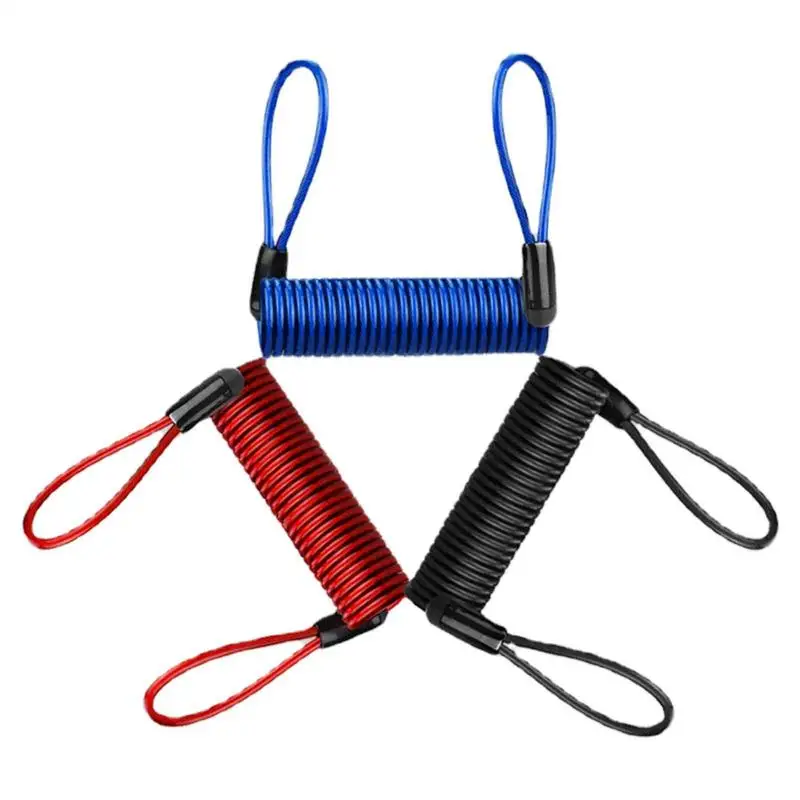 New Lock Reminder Cable Disc Lock Cable For Antitheft Protection Security Steel Wire Spring Reminder Rope For Scooter Motorcycle
