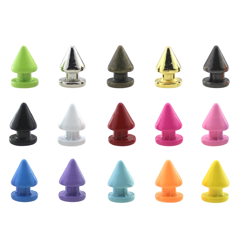

30pcs 8*13mm Paint Colored Metal Punk Leather Rivet Spikes And Studs For Clothes Handcraft DIY Accessory For Bags shoes